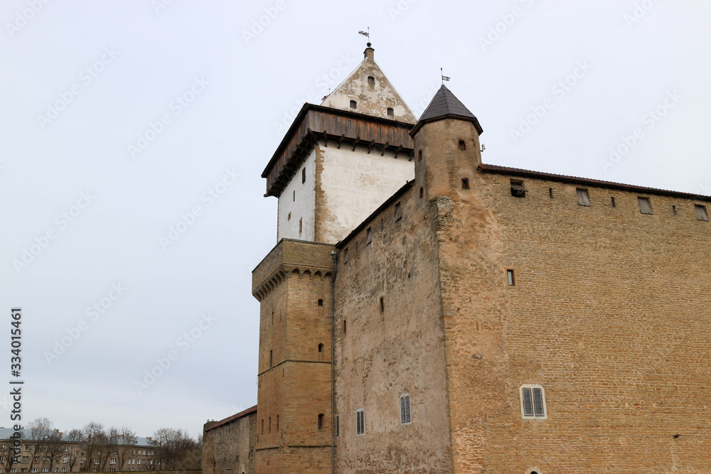 Towers of medieval Hermann castle in Narva, Estonia