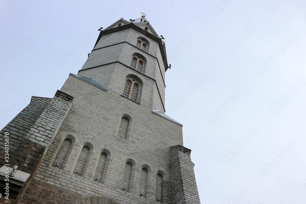 Tower of Estonian Evangelical Lutheran alexander cathedral in Narva, Estonia