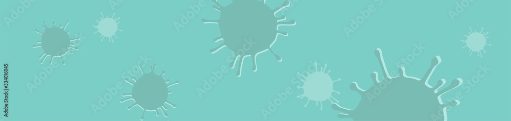 Bacterial background. Blue long background with micro life, various viruses and microorganisms. Cover picture in vector. Editable. Bacterial background. Blue long background with micro life, various viruses and microorganisms. Cover picture in vector. Editable.