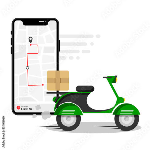 Online delivery service , online order tracking, delivery home and office. Scooter delivery. Shipping.
