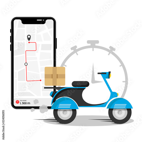 Online delivery service , online order tracking, delivery home and office. Scooter delivery. Shipping.