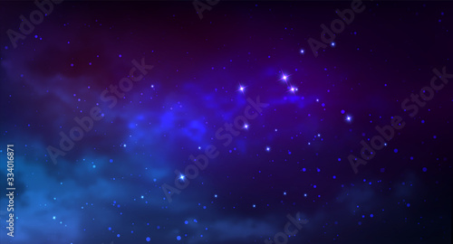 Vector cosmic illustration. Colorful space background with stars