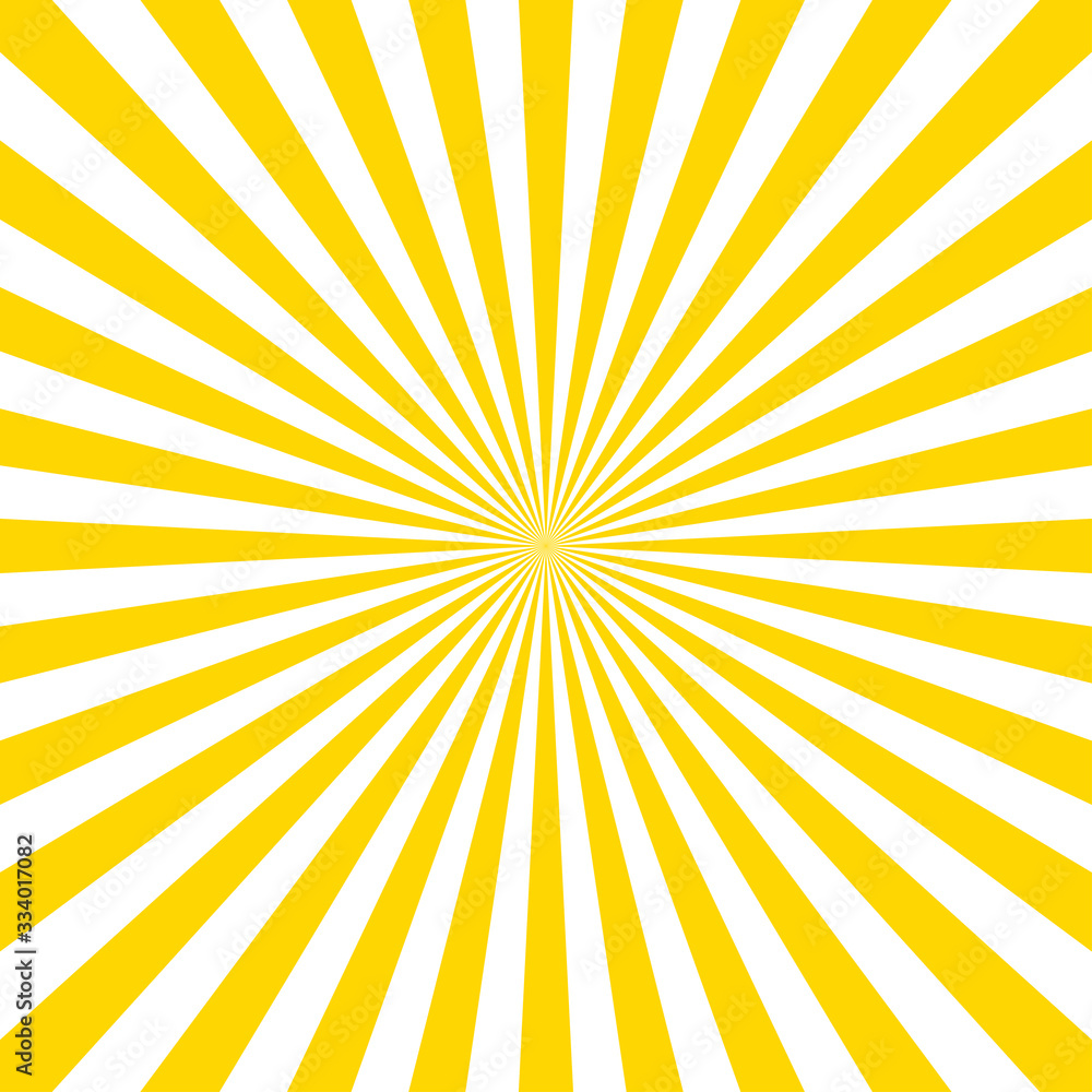 Sunburst pattern vector background. Vector isolated illustration. Sunburst vintage style. Yellow vector rays. - obrazy, fototapety, plakaty 