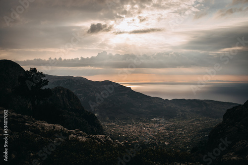 Aerial View of Mallorca Coast at Sunrise