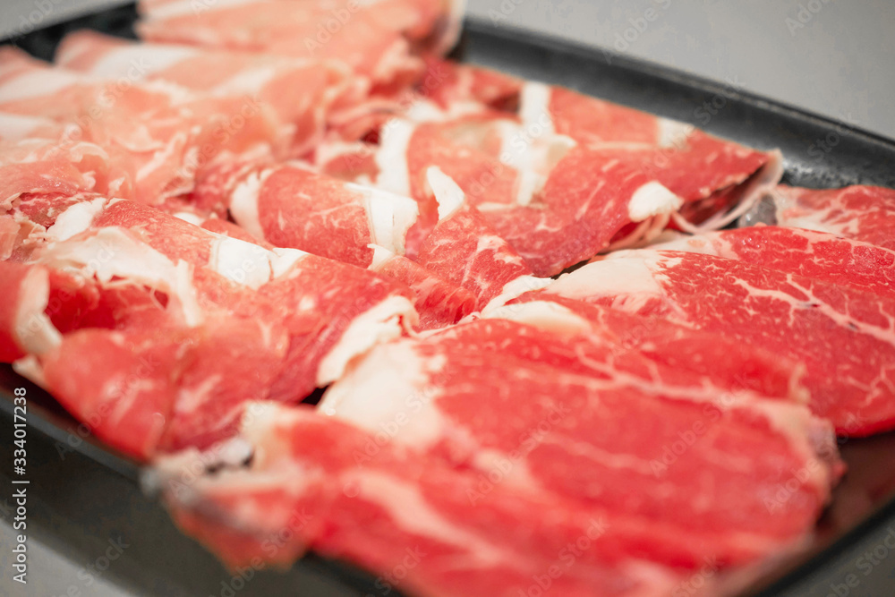 Thin piece of meat for Shabu hotpot japanese food style. Thin piece of meat for Shabu hotpot japanese food style.