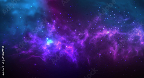 Vector cosmic illustration. Colorful space background with stars