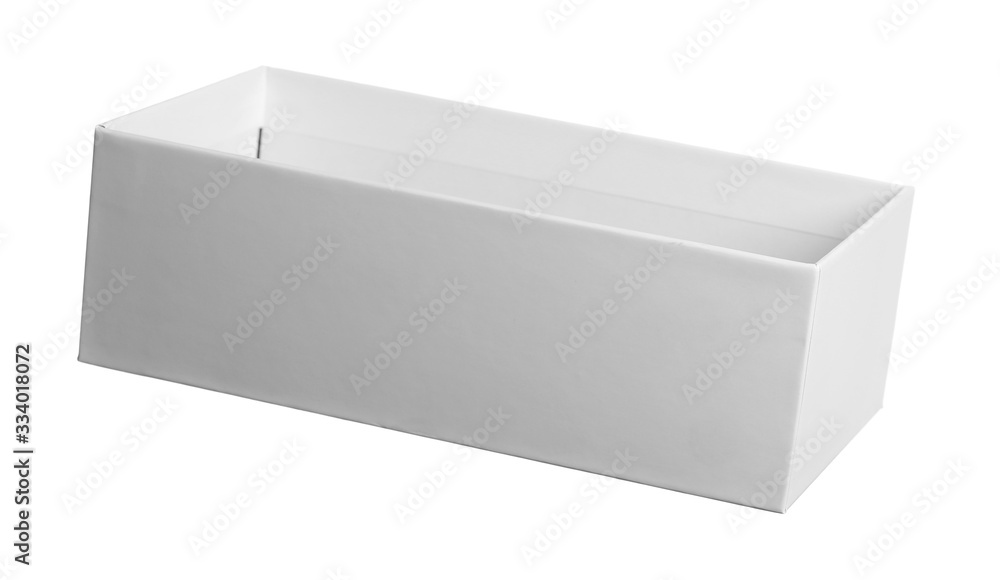 Open and empty gift box isolated on white background, with clipping path