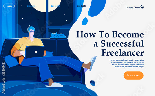 A freelancer working at home.