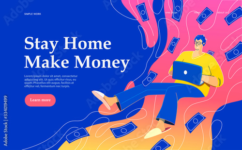 A freelancer working at home.