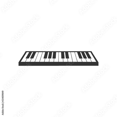 Piano keyboard Icon vector Isolated on White Background