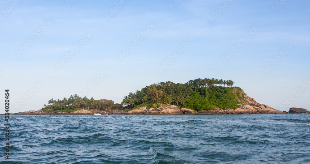 A small tropical island off the coast of Guaruja