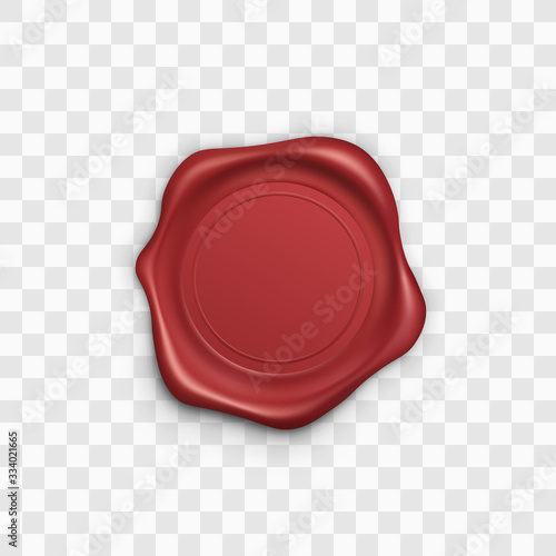 red stamp. Wax seal. Retro label. Quality garantee label. Vector illustration
