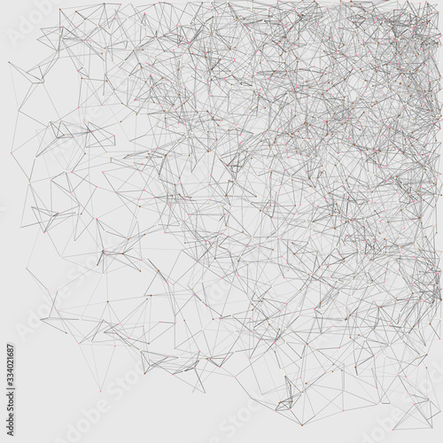 Network Mesh Random Procedural Art background illustration
