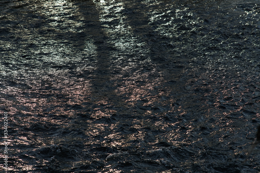 Rapidly flowing river with reflections Rapidly flowing river with reflections