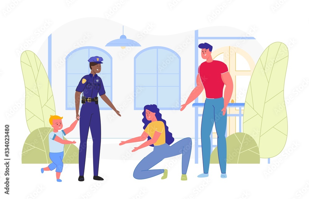 Naklejka premium Police Responsibilities on Search Missing People.