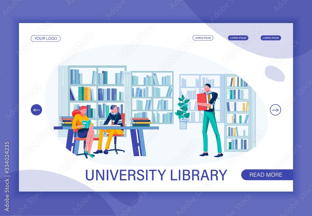 University Library Flat Landing Page with Banner