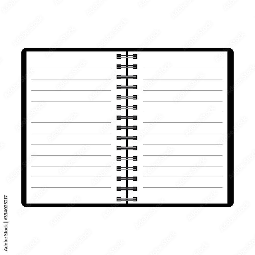 Open notebook with white page, isolated on a white background. Vector eps 10 Open notebook with white page, isolated on a white background. Vector eps 10