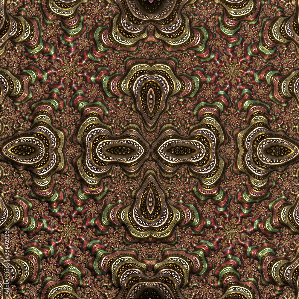 Abstract, computer, fractal design. Fractals are infinitely complex patterns that are self-similar at different scales. 3D-rendering.