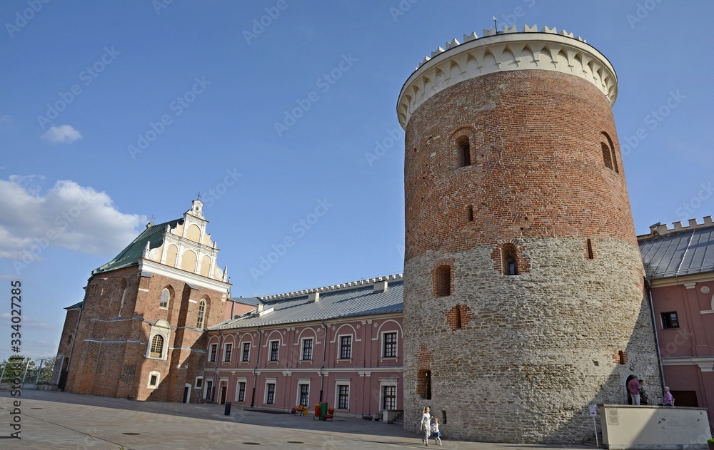 Lublin castle. The defensive and palace architectural complex in the Polish city of Lublin. The castle stands on a hill. The neo-Gothic walls of the imperial time, the ruins of the Jewish tower.