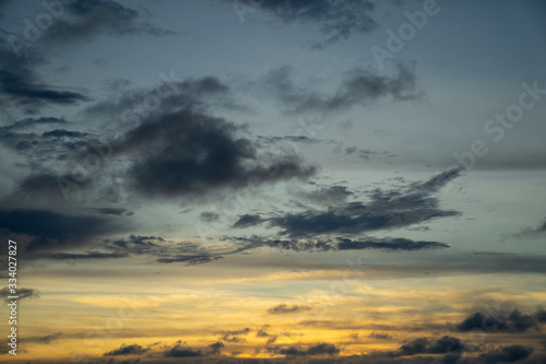 Beauty white cloud and clear blue sky in sunny day texture background photo