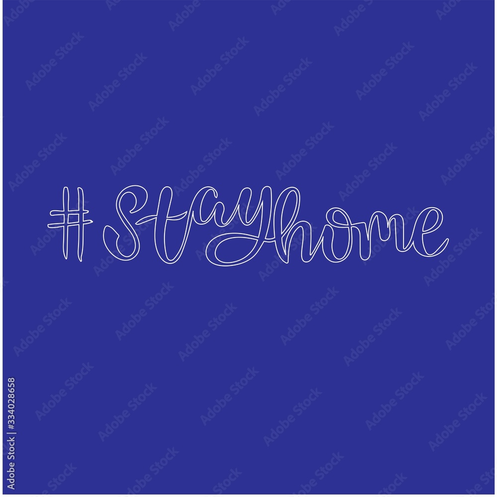 Stay home hashtag for social media stamp