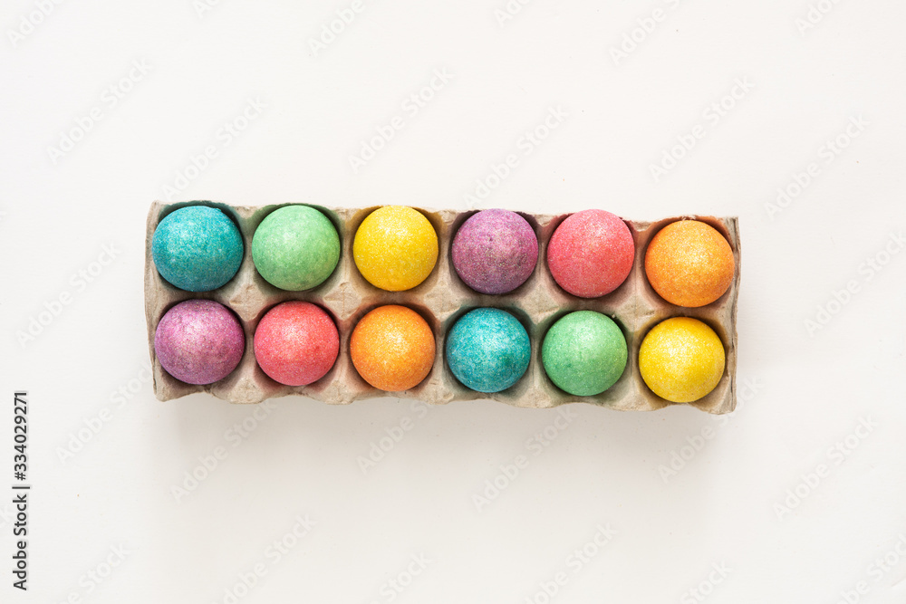 dozen colorful easter eggs in carton dozen colorful easter eggs in carton