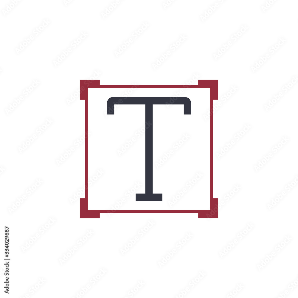text icon in the frame. Stock Vector illustration isolated on white background. text icon in the frame. Stock Vector illustration isolated on white background.