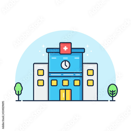 Clean Hospital Flat Illustration