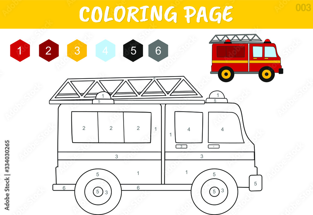 Coloring by numbers educational game for kids. Vector illustration for ...