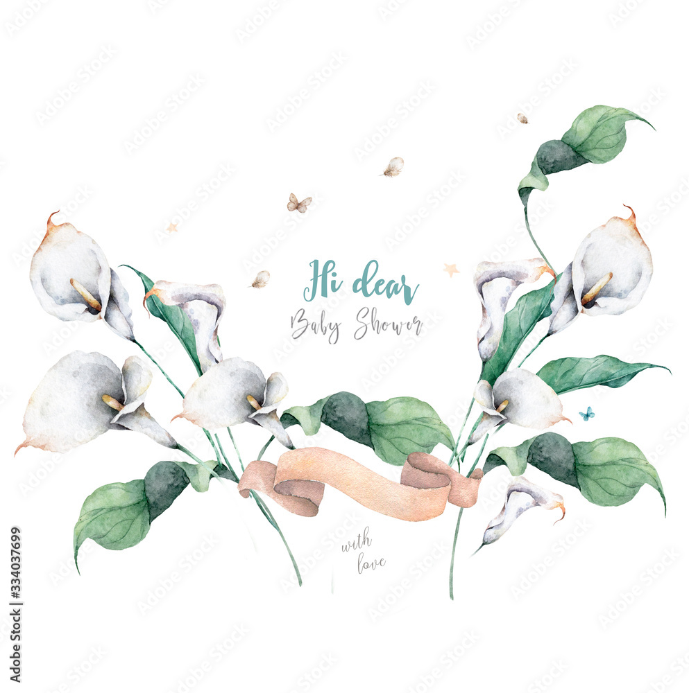 Fotografija Watercolor calla bouquet