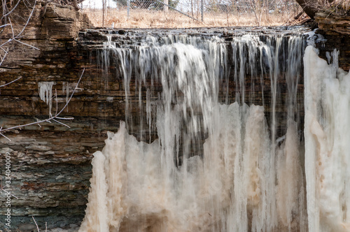 Wequiock Falls waterfall on the Niagara Escarpment  Brown Co.  WI.