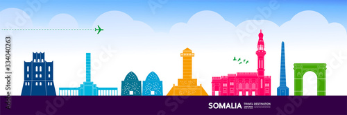 Somalia travel destination grand vector illustration. 
