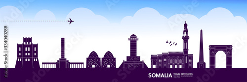 Somalia travel destination grand vector illustration. 