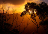 Sunset over the mountains, Blue Mountains Australia