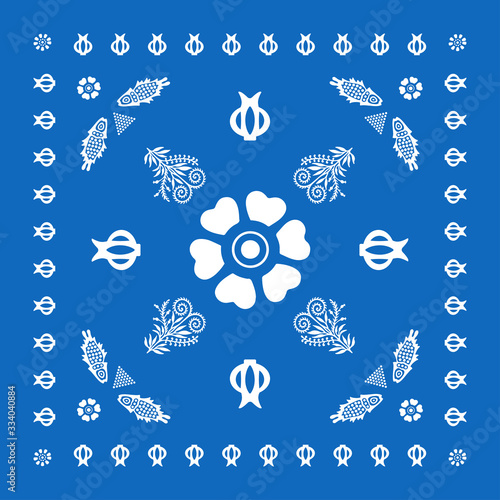 Lurji supra. Georgian traditional ornaments. Vector Ornament With Caucasian Motifs. Vector, Illustration