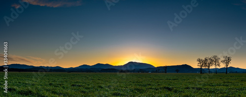 Oregon sunset over Mary's Peak coast range