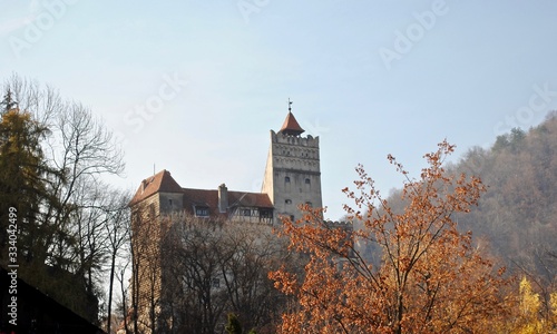 Autumn at Bran Castle, situated in Transylvania near Bran and Brasov, is a national monument and landmark in Romania. Commonly known outside Romania as Dracula's Castle. photo