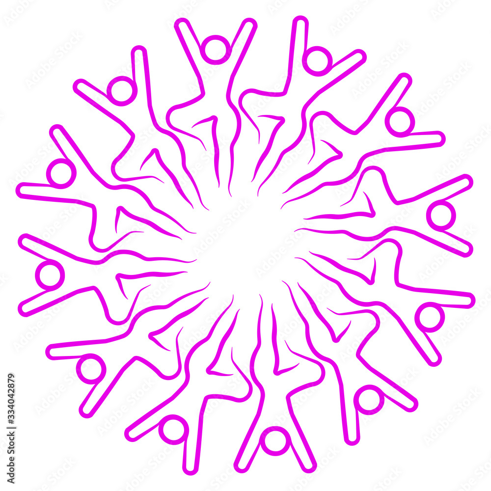 Teamwork woman concept yoga position Teamwork woman concept yoga position