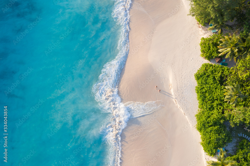Seychelles Mahe Island Anse Intendance beach Aerial view 