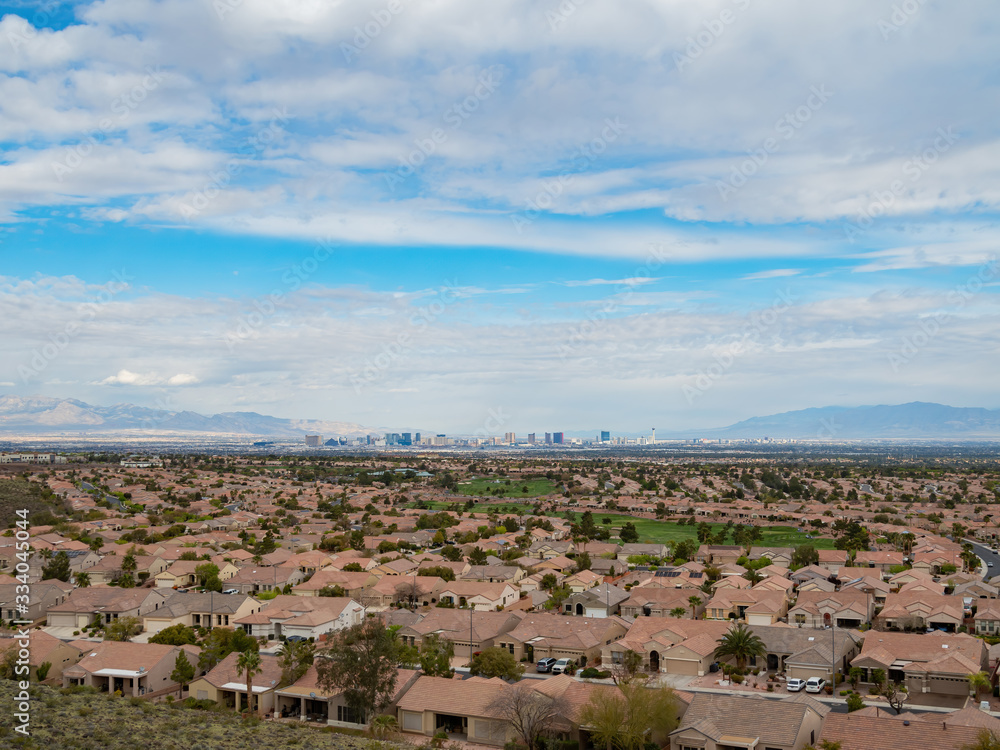 Macdonald Ranch Views Beautiful residence area of MacDonald Ranch with the strip view Stock ...