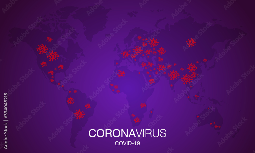 Coronavirus Map. Covid-19. Stop. No Infection. Dangerous Coronavirus Cell. Bacteria. Caution. Outbreak. Pandemic medical concept. Isolated Vector Icon, Logo, Illustration Coronavirus Map. Covid-19. Stop. No Infection. Dangerous Coronavirus Cell. Bacteria. Caution. Outbreak. Pandemic medical concept. Isolated Vector Icon, Logo, Illustration