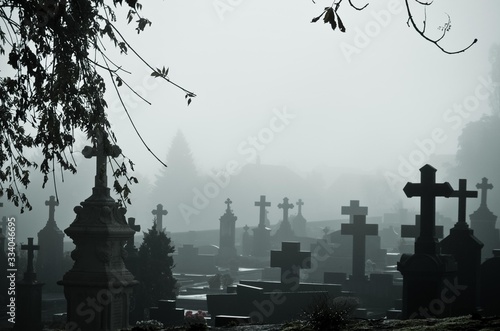 Foffy morning in the cemetary