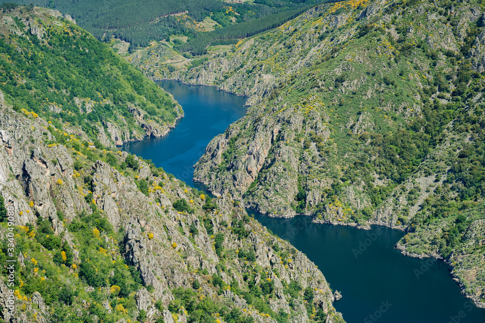 course of the river Sil as it passes through the canyons of the Ribeira Sacra
