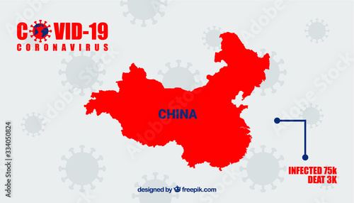 China Infectados Muertos Infografía Editable Coronavirus COVID-19