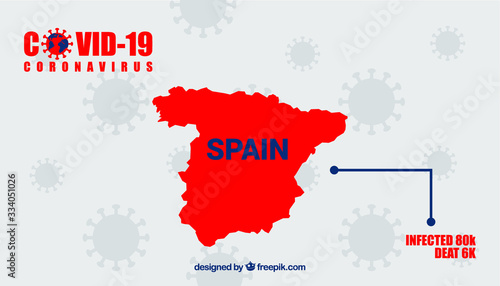 España Infografía Infectados Muertos vector Editable nuevo Coronavirus COVID-19