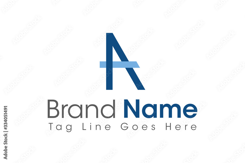 Simple logo letter A with the concept of a combination of shapes in classic blue. The logo concept is suitable for industrial, automotive, workshop companies Simple logo letter A with the concept of a combination of shapes in classic blue. The logo concept is suitable for industrial, automotive, workshop companies