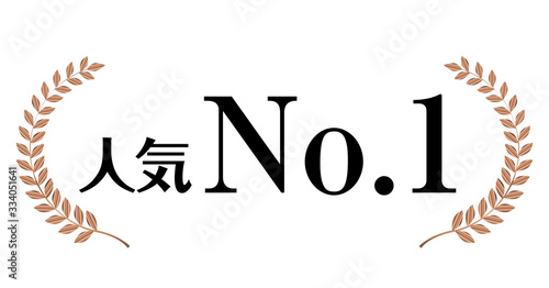 銅色の月桂冠のアイコン・人気No.1｜月桂冠・月桂樹のフレーム・飾り罫・オーナメント（ワイド）| Laurel Wreath Number One Icon