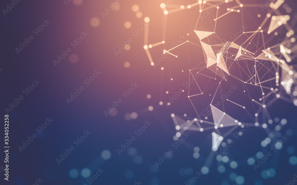 Abstract background. Molecules technology with polygonal shapes, connecting dots and lines. Connection structure. Big data visualization. Abstract background. Molecules technology with polygonal shapes, connecting dots and lines. Connection structure. Big data visualization.