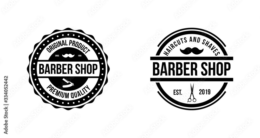 Barbershop logo design template vector