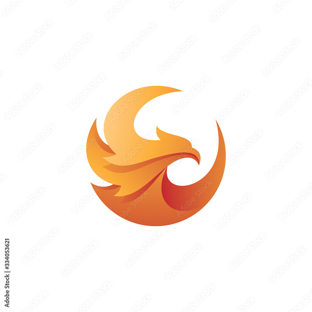 Abstract Bird Eagle Falcon Hawk Wing Logo Design Stock Vector | Adobe Stock